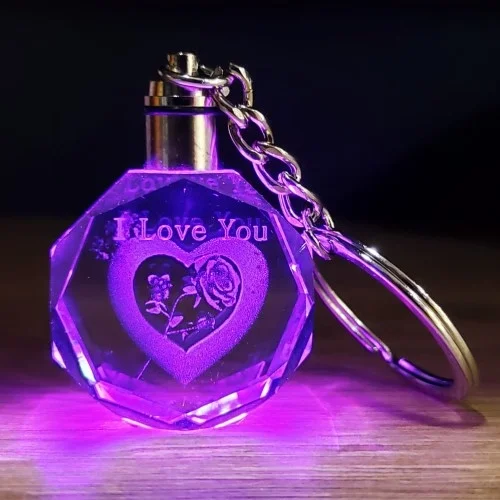 Mey İthalat® I Love You Yazılı Renk Değiştiren Işıklı Anahtarlık