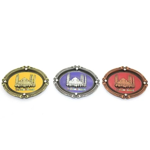Mey İthalat® İstanbul Temalı Metal Magnet Sultanahmet Kabartmalı
