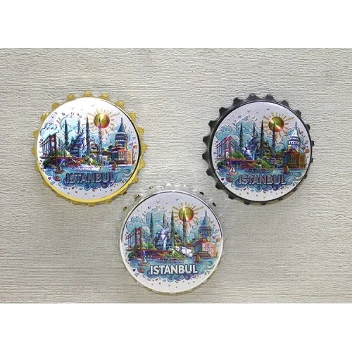 Mey İthalat® İstanbul Temalı Gazoz Kapağı Magnet - Model 2
