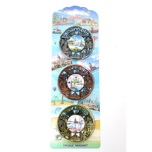 Mey İthalat® İstanbul Temalı Metal Magnet 3'lü Set Model 1