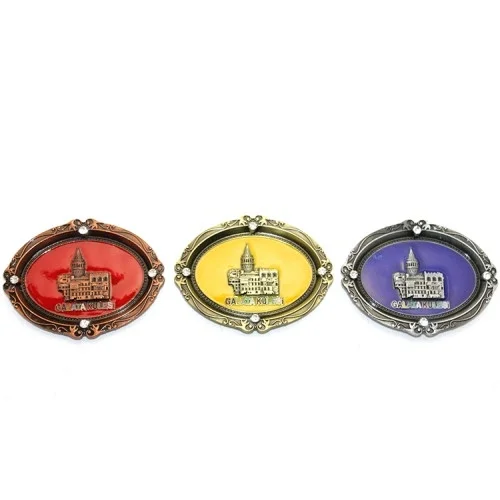 Mey İthalat® İstanbul Temalı Metal Magnet Galata Kulesi Kabartmal