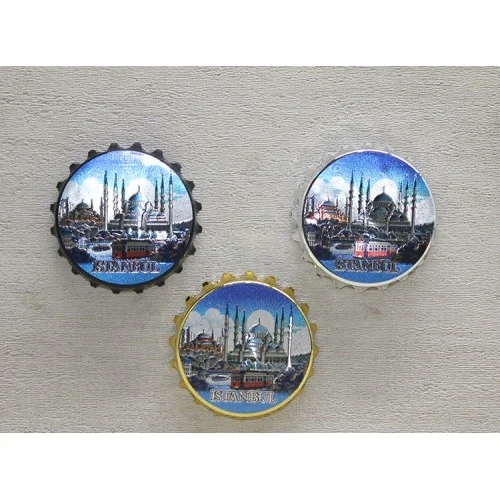 Mey İthalat® İstanbul Temalı Gazoz Kapağı Magnet - Model 3