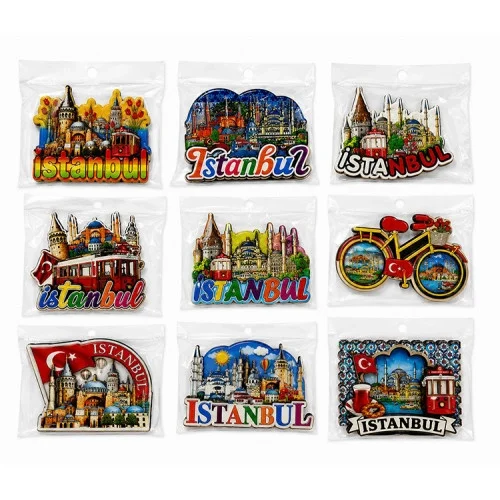 Mey İthalat® İstanbul Temalı Ahşap Buzdolapı Süsü Magnet