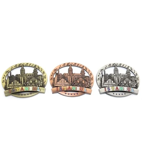 Mey İthalat® İstanbul Temalı Metal Magnet Yuvarlak Tasarım