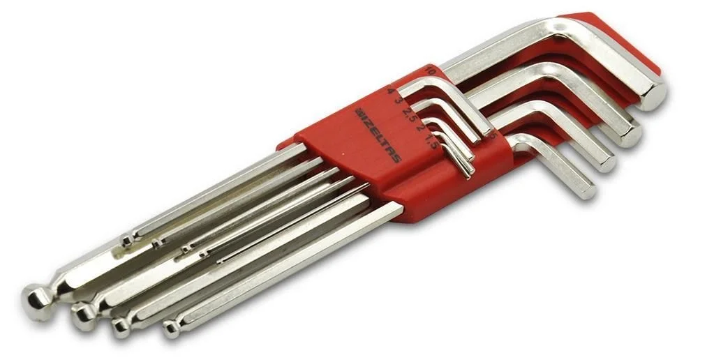 Mey İthalat® İzeltaş Yuvarlak Allen Anahtar Takımı Uzun Boy 9 Par