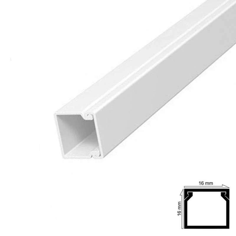 Mey İthalat® Kablo Kanalı 16x16 mm 2 Metre Yapışkanlı Bantlı 6 Ad