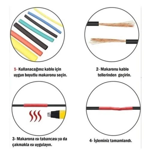 Mey İthalat® Kablo Koruyucu Makaron Seti 560 Parça