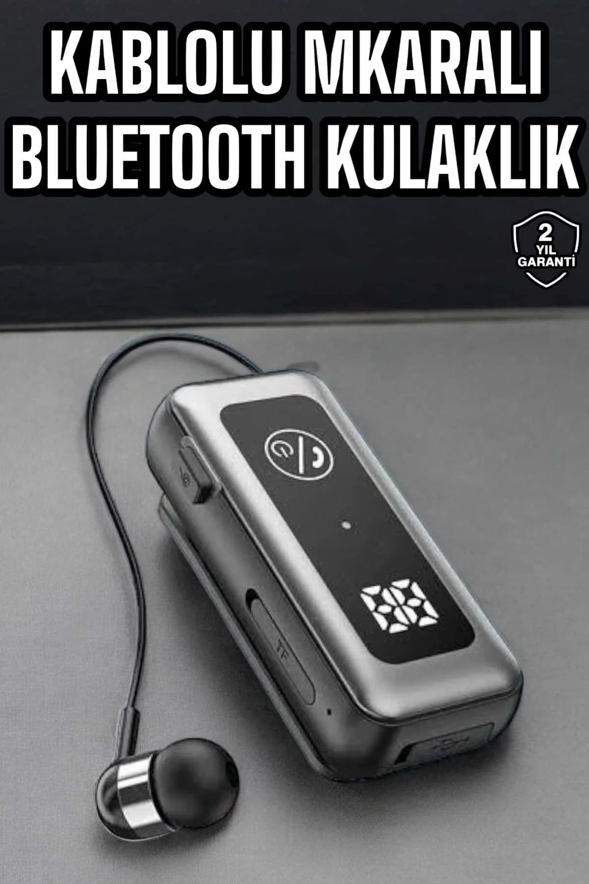 Mey İthalat® Kablolu Bluetooth Kulaklık Kulak İçi Stereo Mikrofon