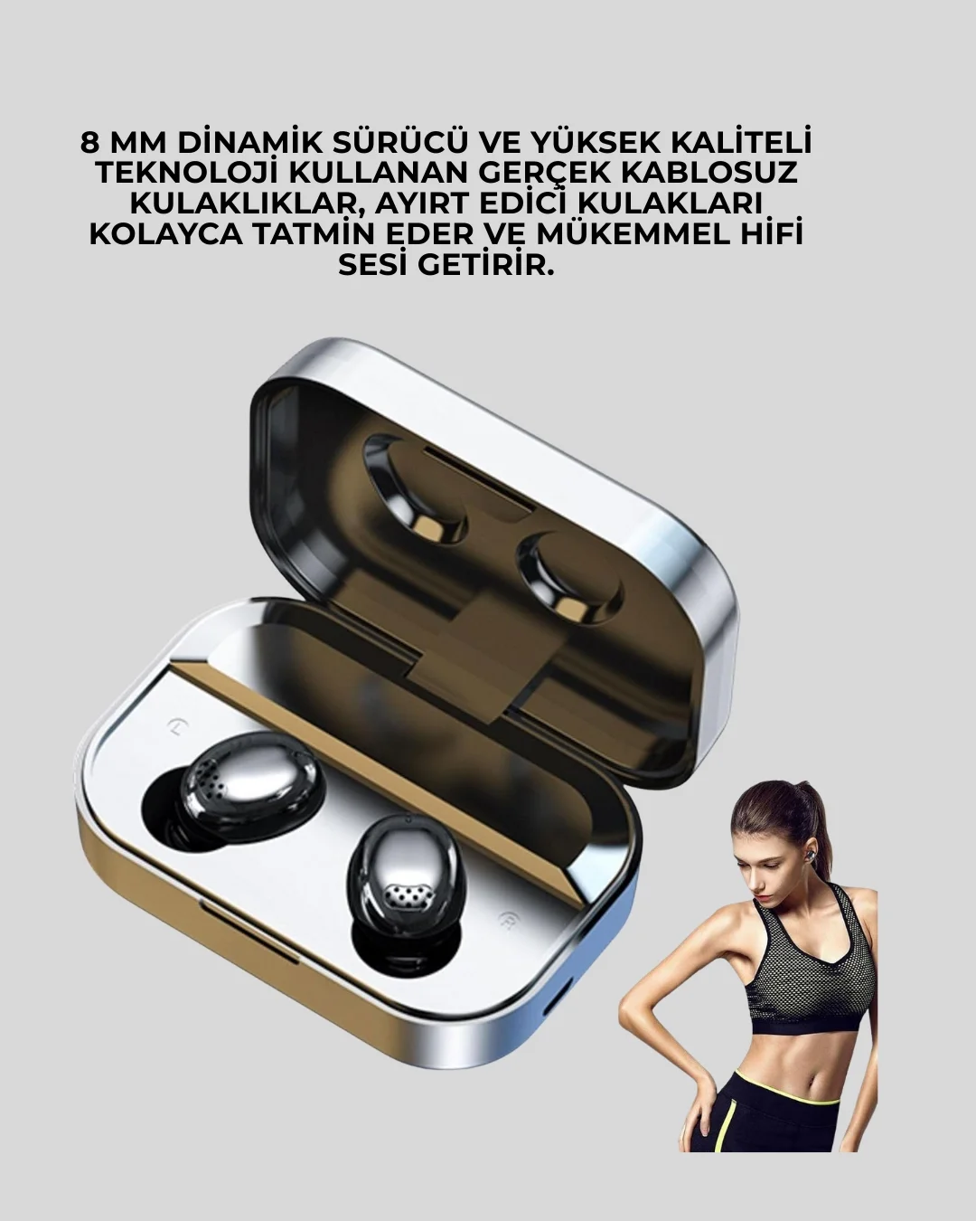 Mey İthalat® Kablosuz Kulak İçi Bluetooth Kulaklık – Dokunmatik K