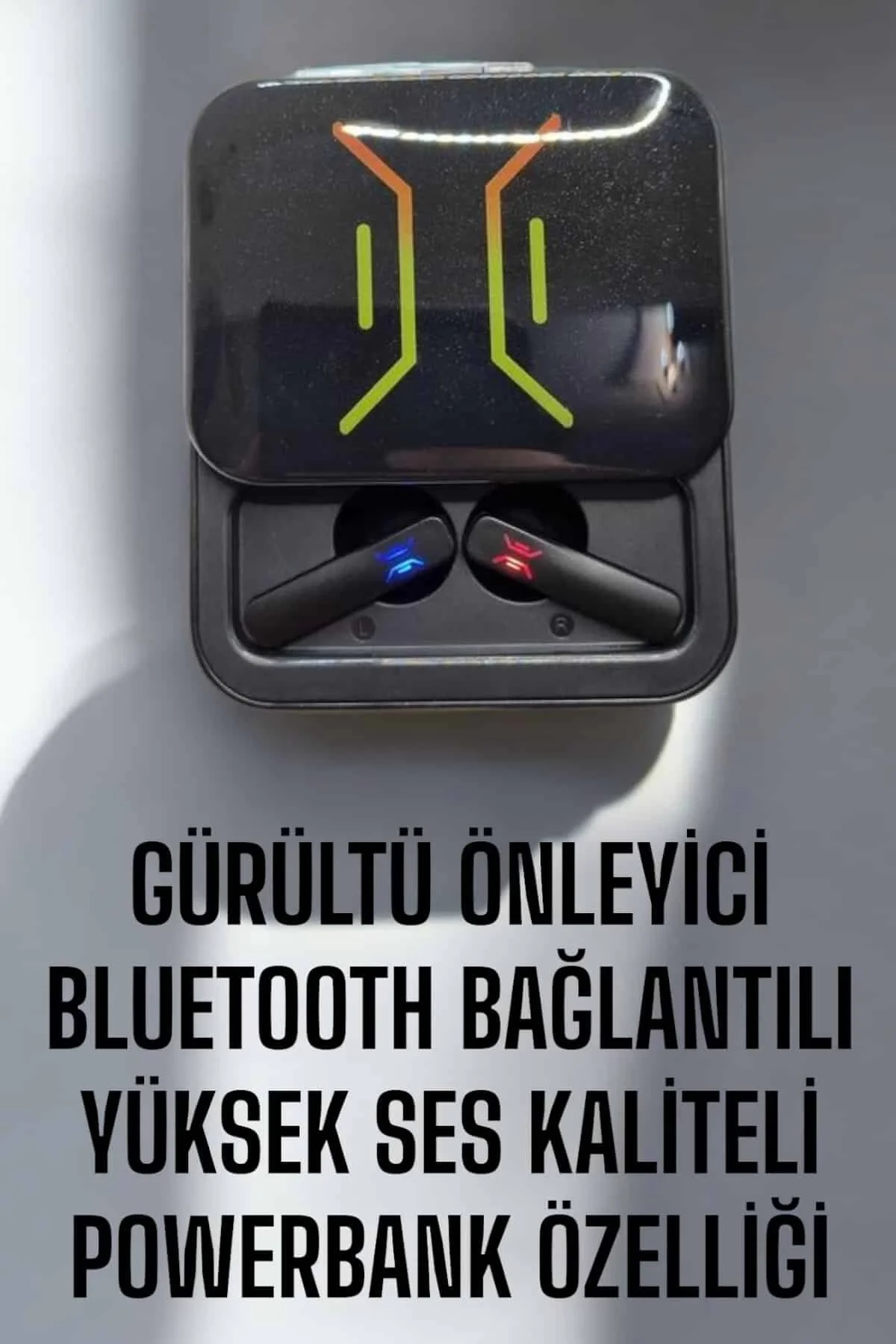 Mey İthalat® Kablosuz Bluetooth Kulaklık Powerbankli Uzun Pil Ömr