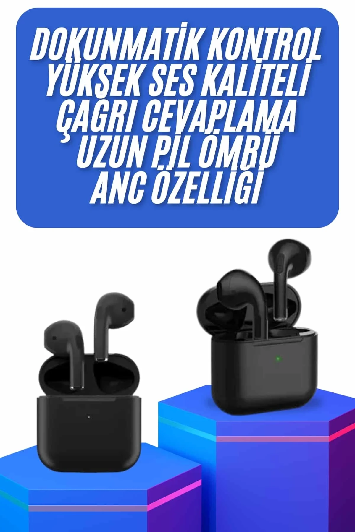 Mey İthalat® Kablosuz Bluetooth Kulaklık TWS Pro5 Kulaklık ANC Öz