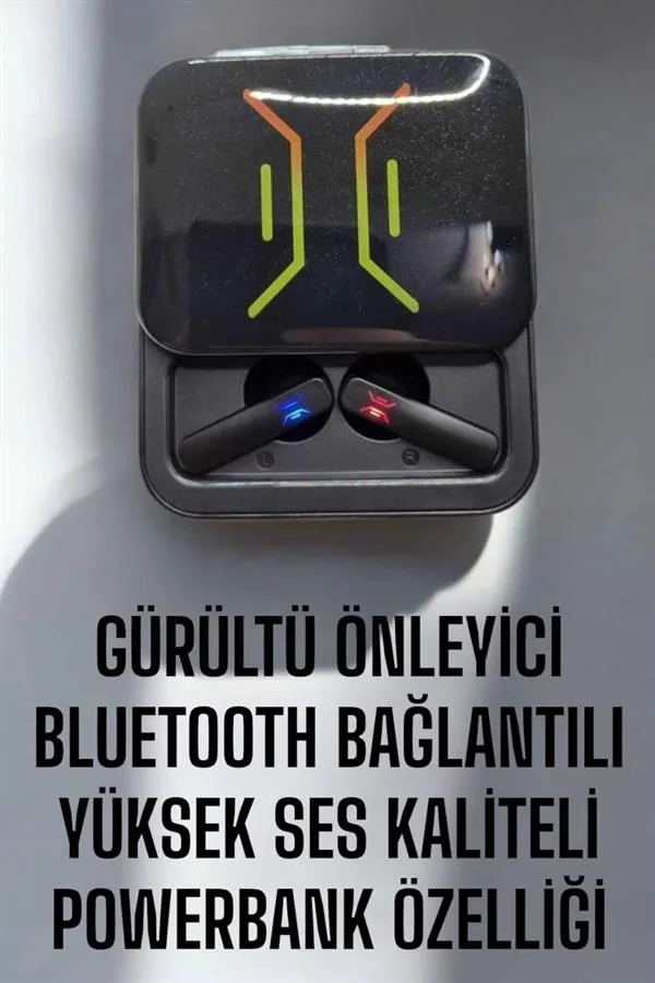 Mey İthalat® Kablosuz Bluetooth Kulaklık Powerbankli Uzun Pil Ömr