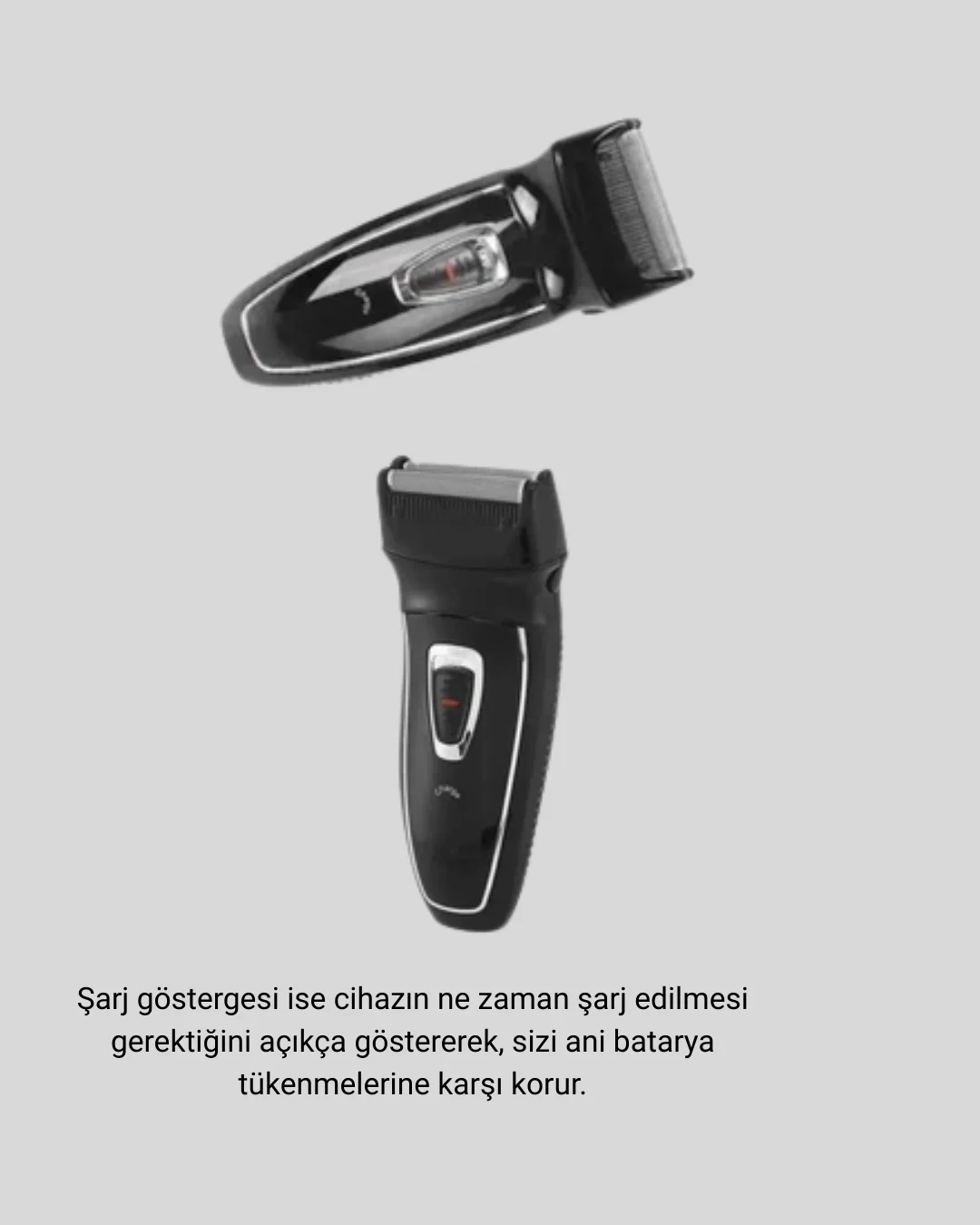 Mey İthalat® Kablosuz Tıraş Makinesi Çift Başlıklı Kuru Tıraş Fol