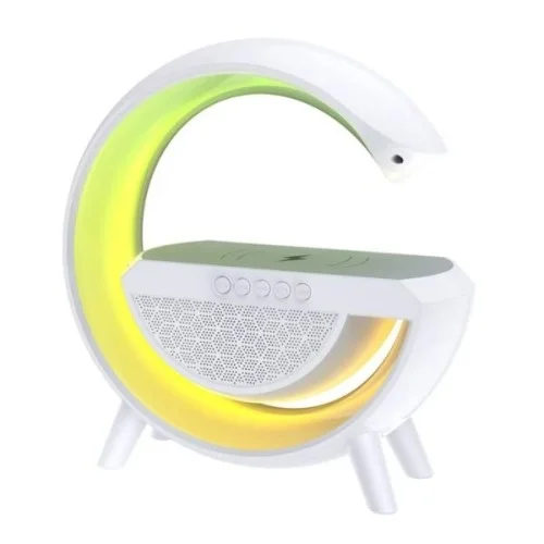 Mey İthalat® Kablosuz Şarj Standlı RGB Hoparlör
