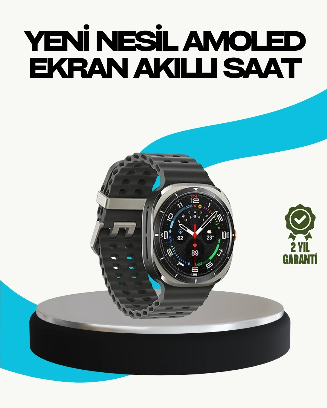 Mey İthalat® Kablosuz Şarjlı Akıllı Saat Tüm Telefonlarla Uyumlu 