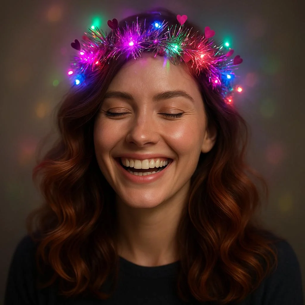 Mey İthalat® Kalp Püsküllü Gece Parıltısı 3 Modlu LED'li Işık