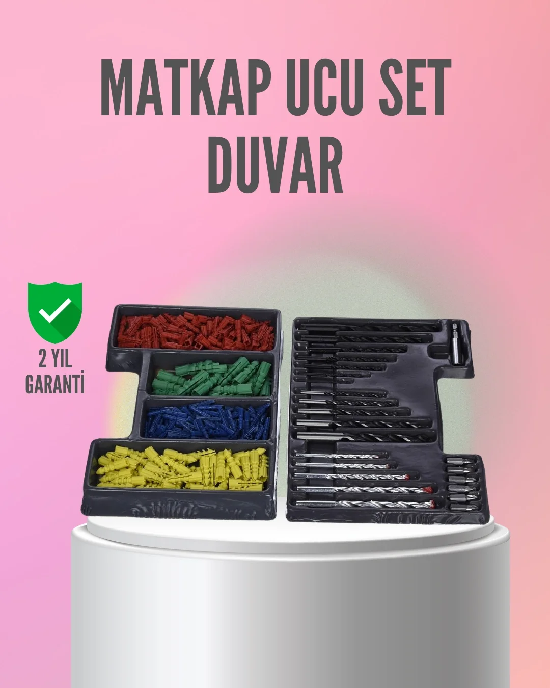 Mey İthalat® Kapsamlı Matkap Ucu Seti Organizer Kutulu Ahşap Meta