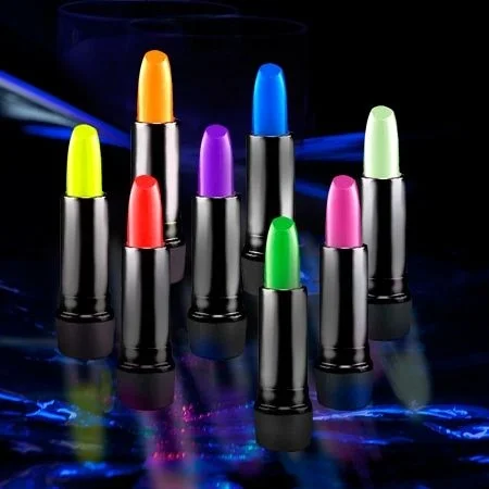Mey İthalat® Karanlıkta Parlayan Yanan UV Neon Ruj Yüz Boyama 6 A