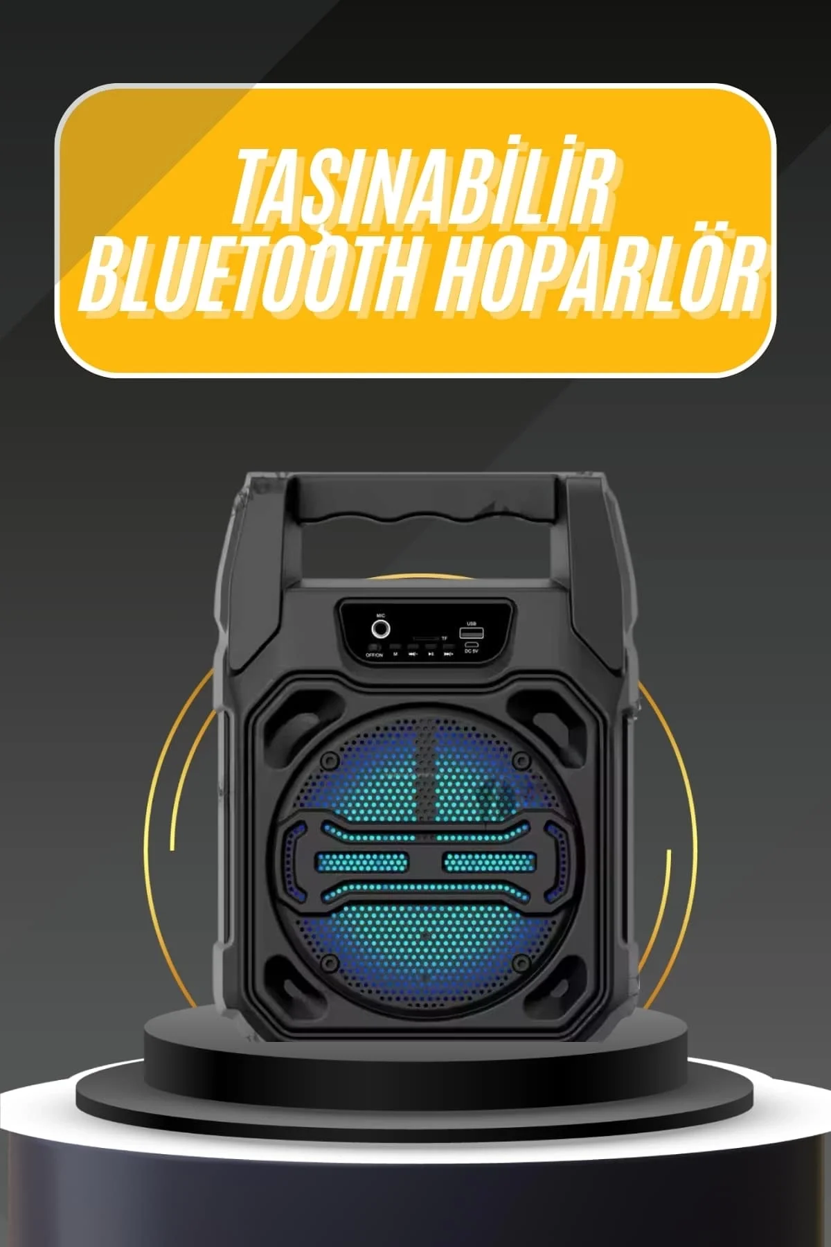Mey İthalat® Karaoke Mikrofonlu Fm Radyolu Bluetooth Hoparlör Yük