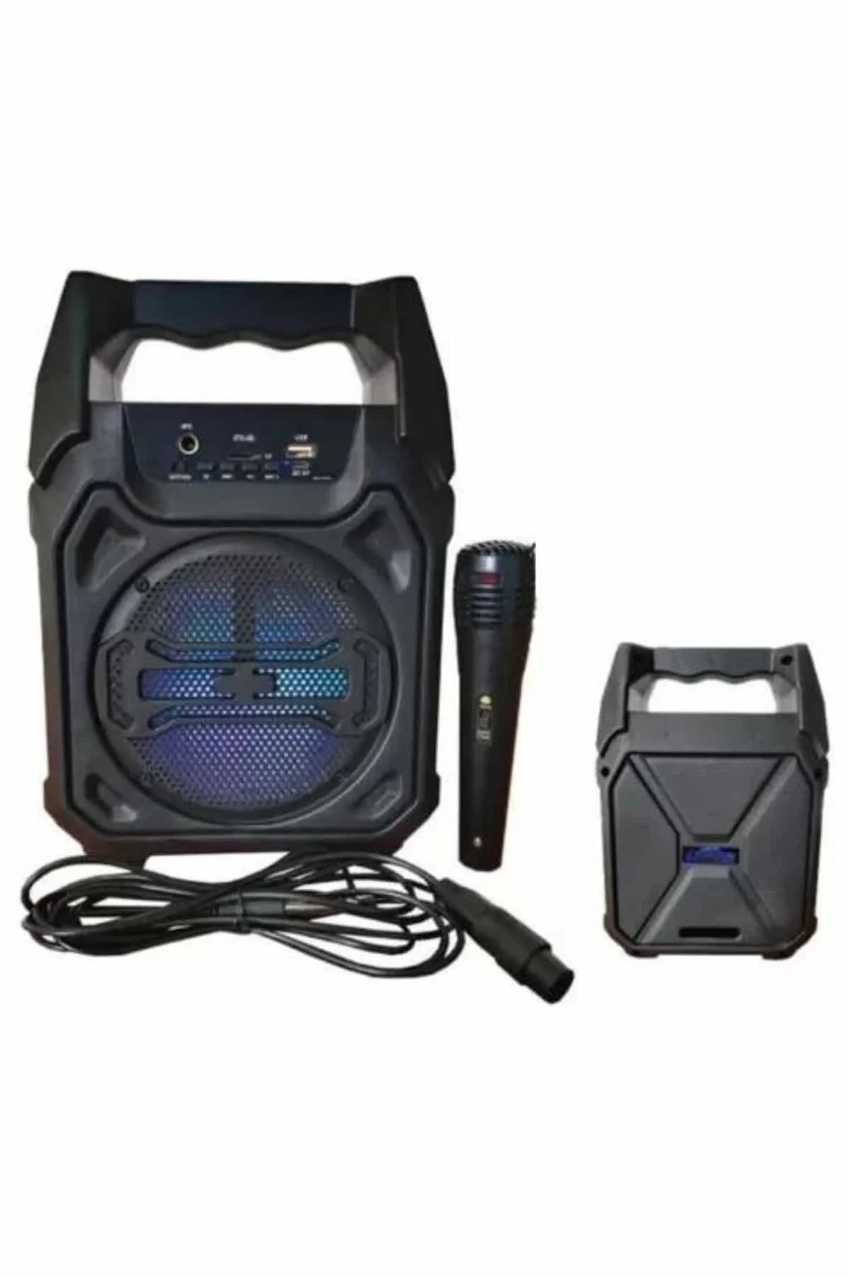 Mey İthalat® Karaoke Mikrofonlu Fm Radyolu Bluetooth Hoparlör Yük