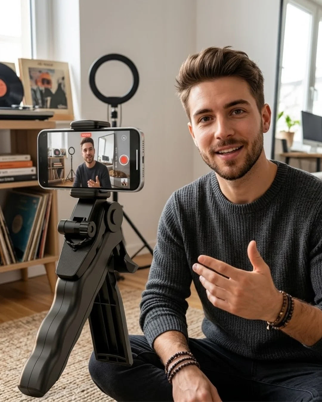 Mey İthalat® Katlanabilir Telefon Standı Mini Tripod Masaüstü Vid