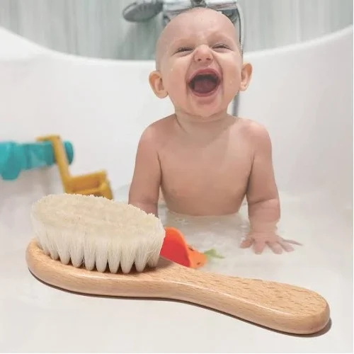 Mey İthalat® Keçi Kılı Organik Bebek Banyo Tarağı