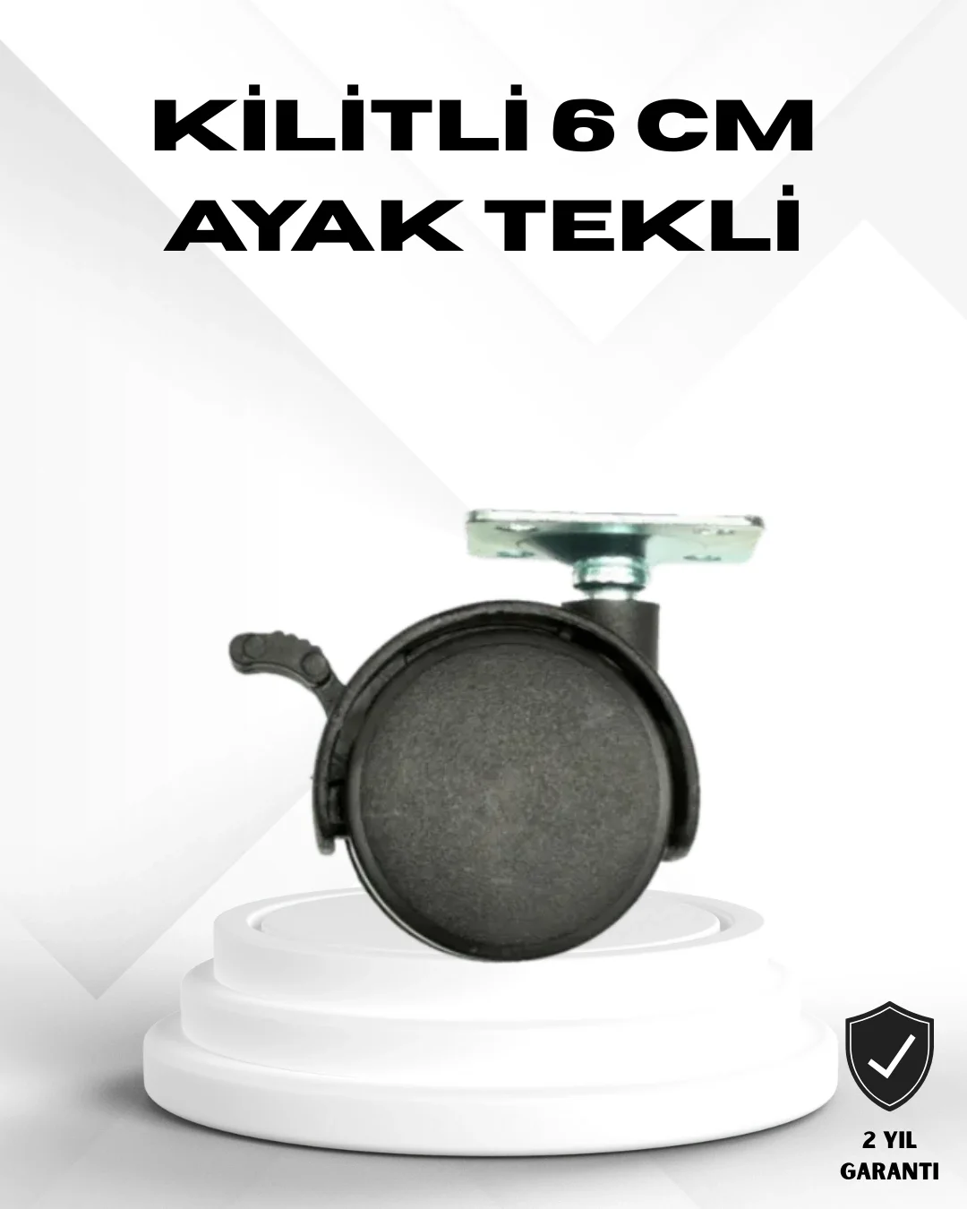 Mey İthalat® Kilitli 6 cm Masa Ayağı Tekli Döner Tekerlek