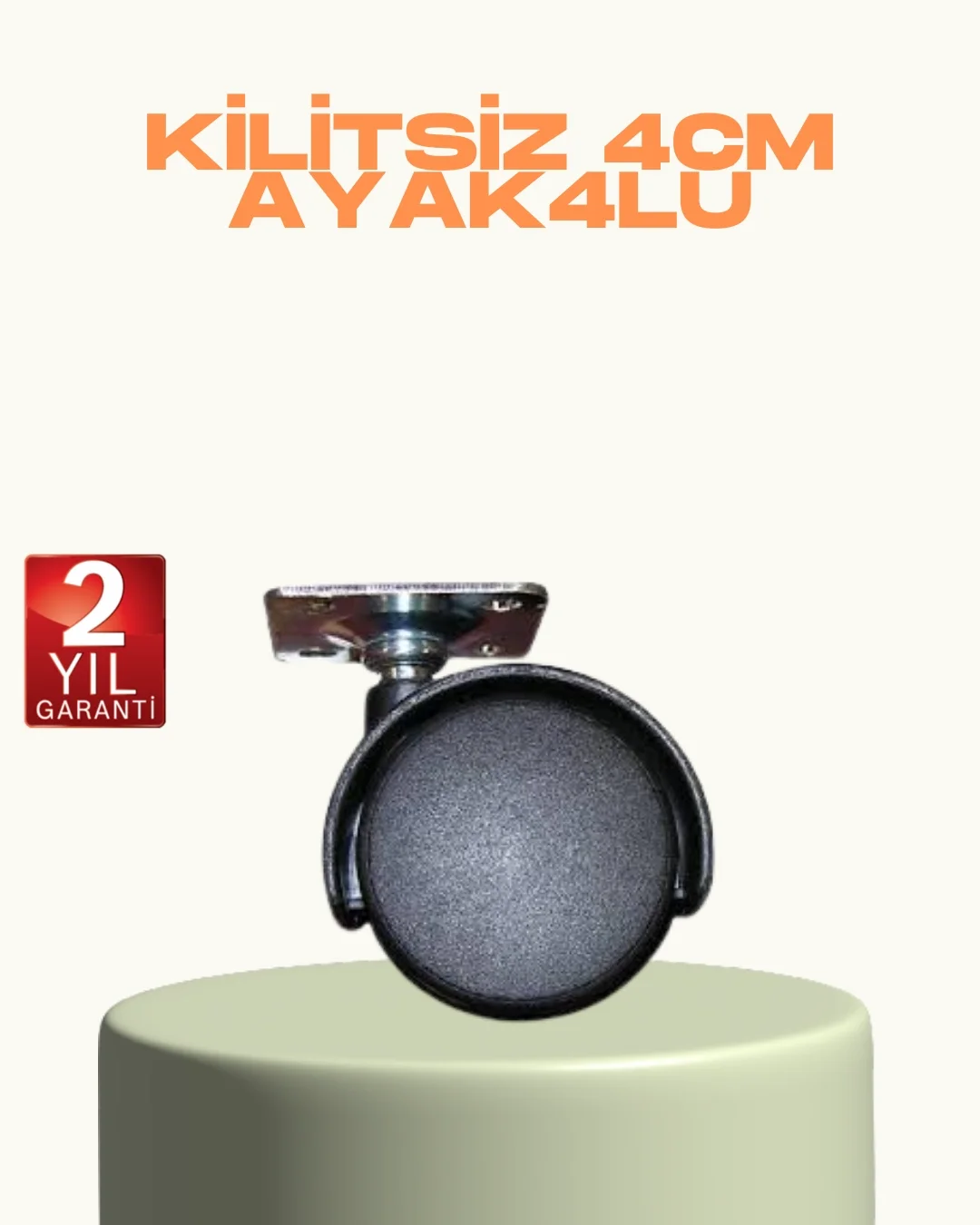 Mey İthalat® Kilitsiz Mini Tekerlek Ayak 4 cm 4’lü Set Kolay Mont