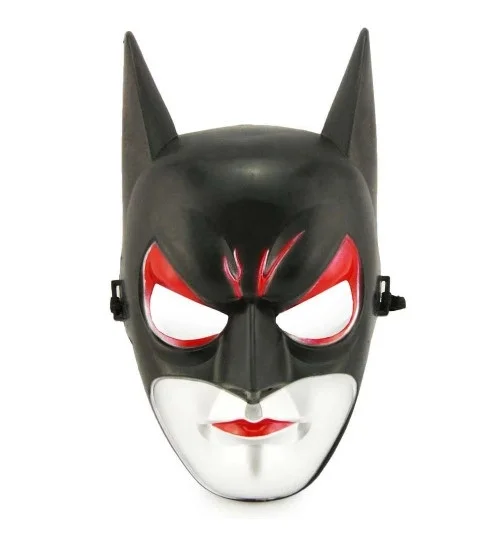 Mey İthalat® Kırmızı Gözlü Siyah Batman Maske - Lastikli Batgirl 