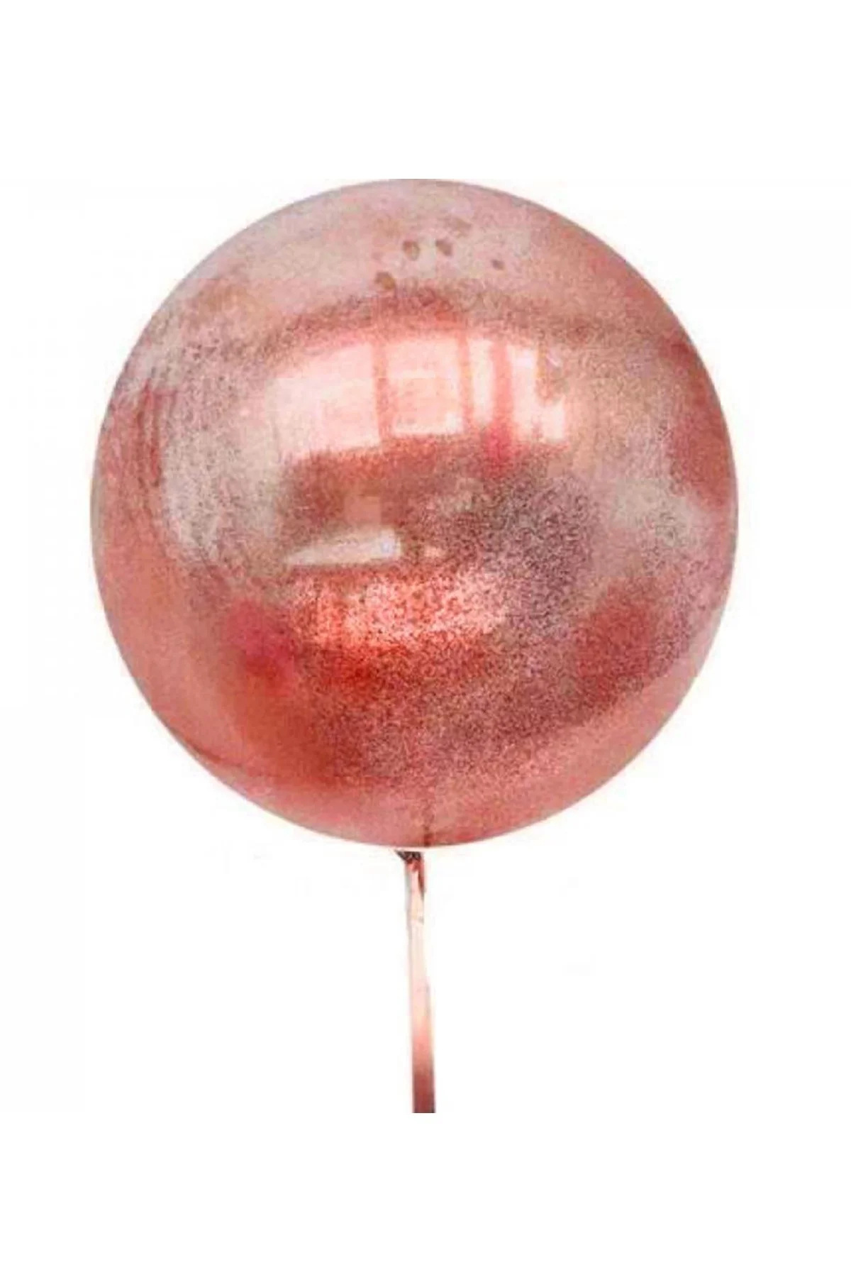 Mey İthalat® Kırmızı Simli Yuvarlak Şeffaf Balon 24 İnç