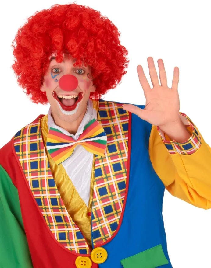 Mey İthalat® Kırmızı Renk Kıvırcık Afro Bonus Peruk