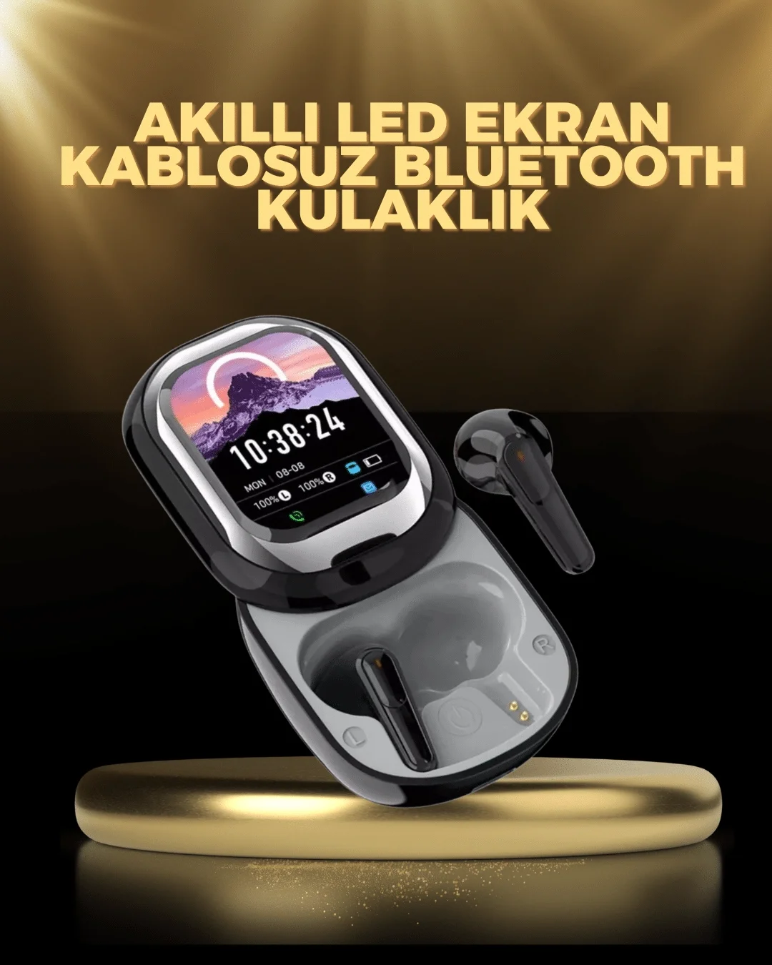Mey İthalat® Kişiselleştirilebilir LED Ekranlı Bluetooth Kulaklık