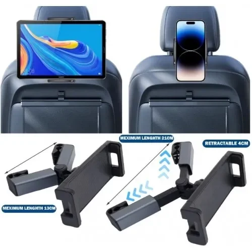 Mey İthalat® Koltuk Arkası Ayarlanabilir Tablet Telefon Tutucu