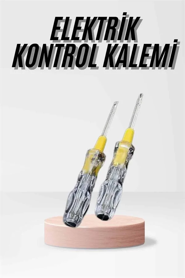 Mey İthalat® Kontrol Kalemi Çift Başlıklı Şeffaf Elektrik Testi D