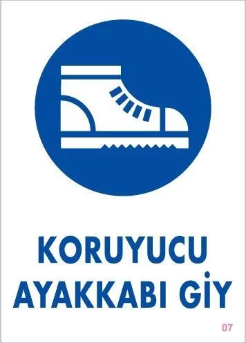 Mey İthalat® Koruyucu Ayakkabı Giy Uyarı Levhası 25x35 KOD:7 Mey İthalat® Koruyucu Ayakkabı Giy Uyarı Levhası 25x35 KOD:7