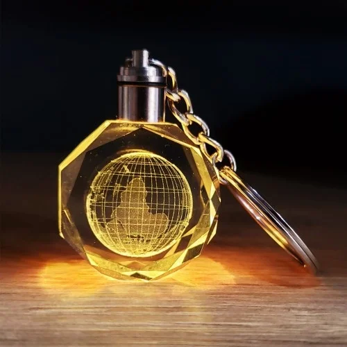 Mey İthalat® Kristal Dünya Tasarımlı Renk Değiştiren Anahtarlık
