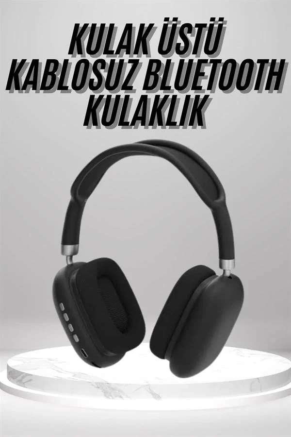 Mey İthalat® Kulak Üstü Kablosuz Bluetooth Kulaklık Yumuşak Sünge