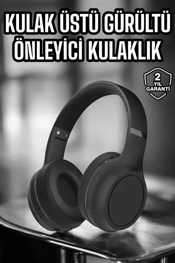 Mey İthalat® Kulak Üstü Kablosuz Bluetooth Kulaklık Gürültü Önley