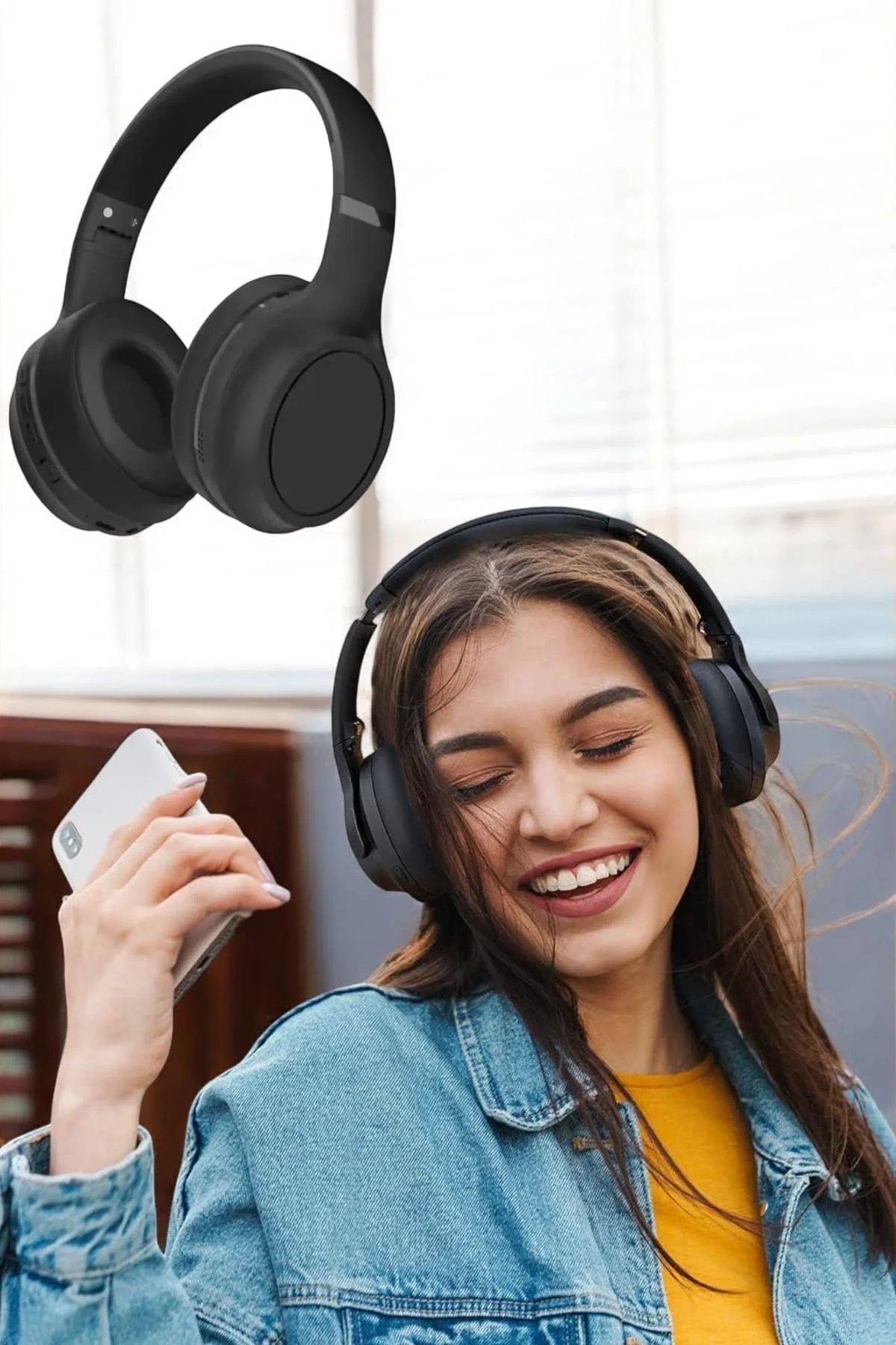 Mey İthalat® Kulak Üstü Kablosuz Bluetooth Kulaklık Gürültü Önley