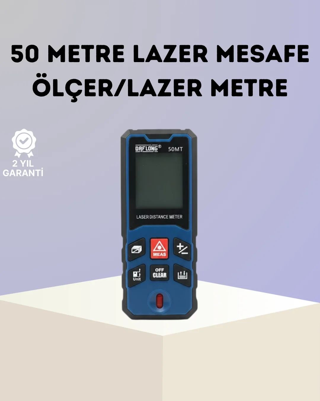 Mey İthalat® Lazer Metre 50 MT Hassas ve Hızlı Ölçüm Özellikli