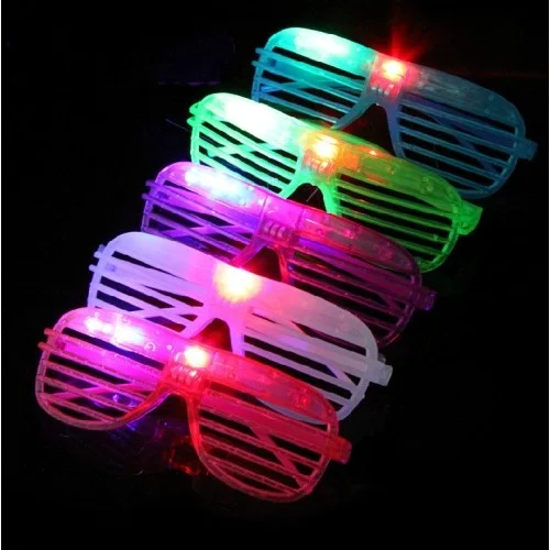 Mey İthalat® Led Işıklı Renkli Panjur Gözlük 12 Adet