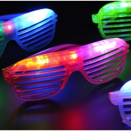 Mey İthalat® Led Işıklı Renkli Panjur Gözlük 12 Adet