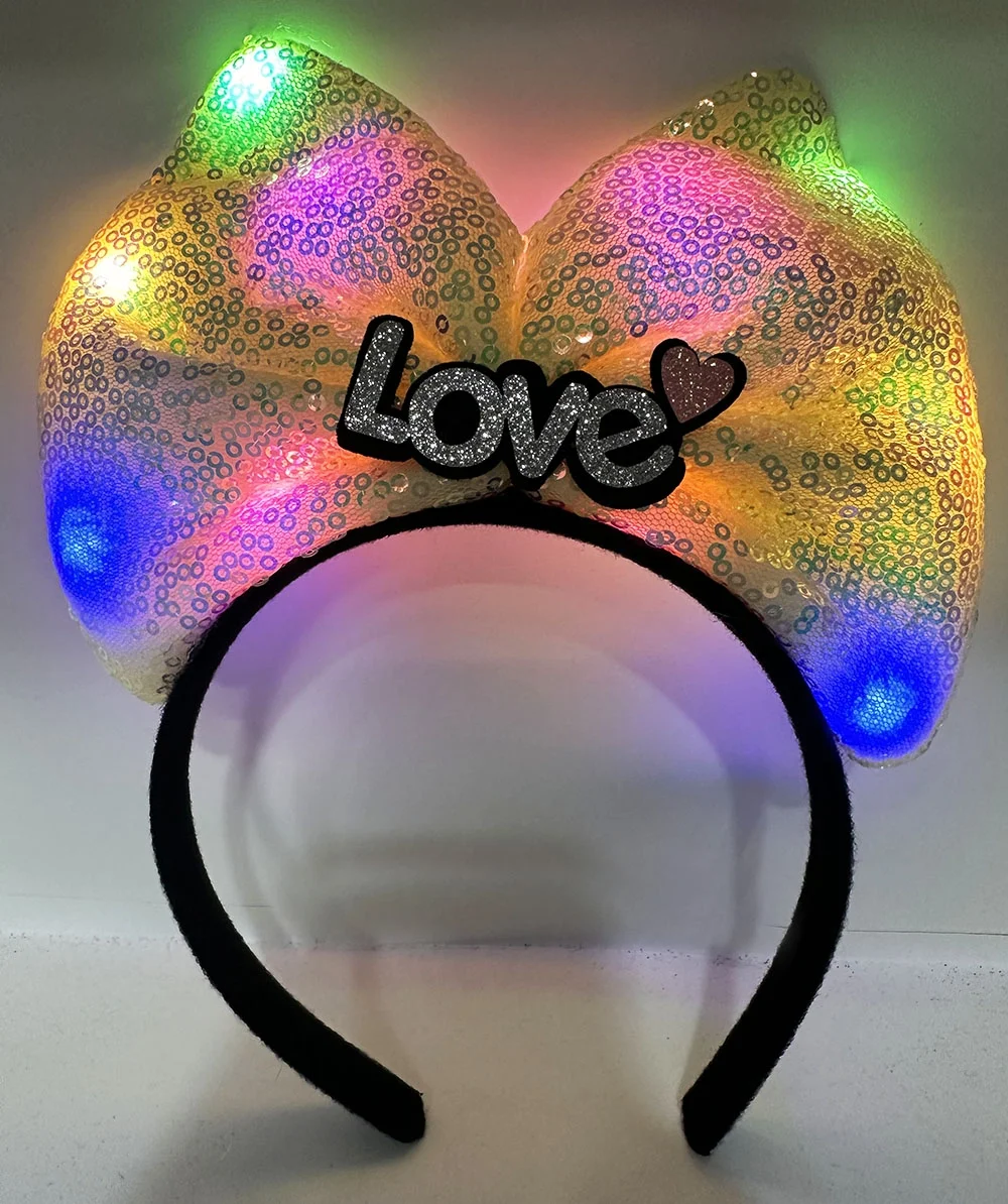 Mey İthalat® LED Işıklı Love Yazılı Sarı Fiyonk Taç – Kız Çocuk P