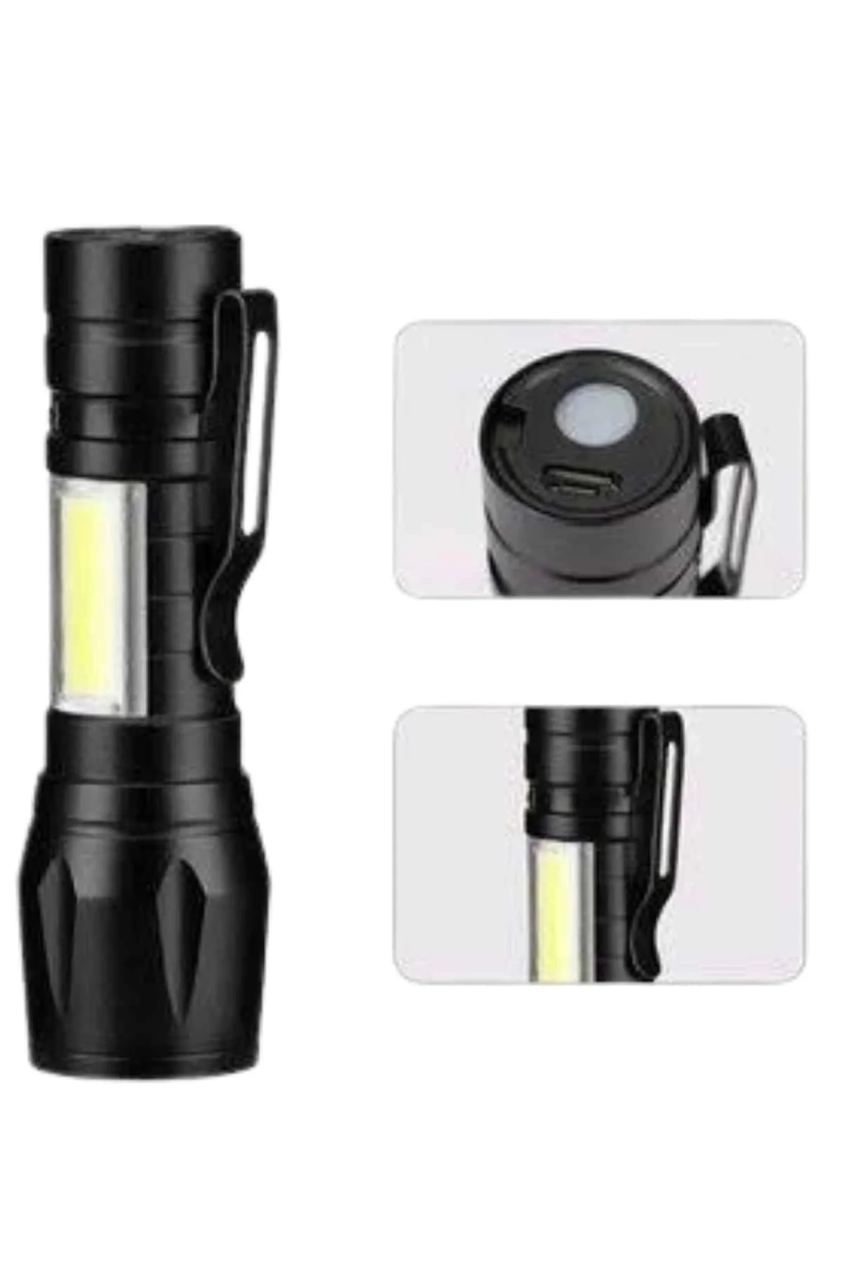 Mey İthalat® Led Lamba El Feneri Küçük Taşınabilir USB Şarjlı Aci