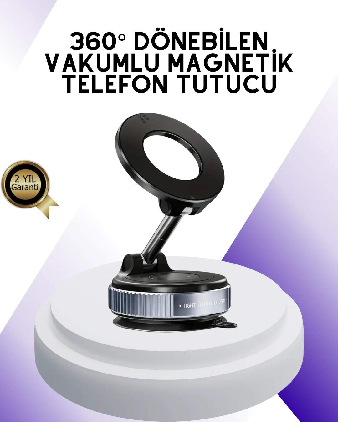 Mey İthalat® Manyetik Araç Telefon Tutucu 360 Derece Dönebilen Va