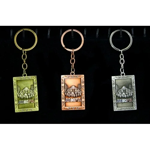 Mey İthalat® Metal Ayasofya Anahtarlık Dikdörtgen Tasarım