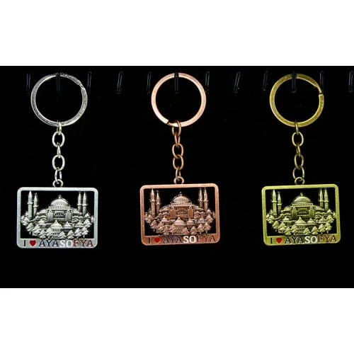 Mey İthalat® Metal Ayasofya Anahtarlık Kare Tasarım