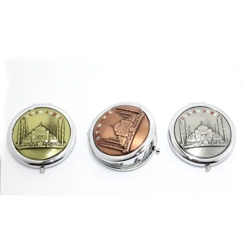 Mey İthalat® Metal İstanbul Temalı Yöresel Kabartmalı El Aynası