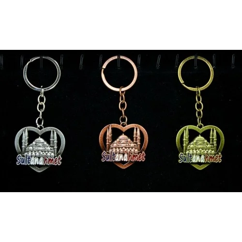 Mey İthalat® Metal Sultanahmet Anahtarlık Kalp Tasarım
