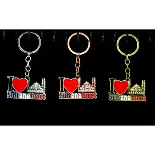 Mey İthalat® Metal Sultanahmet Anahtarlık (I Love Sultanahmet)